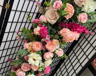 Pink Flower Garland, Blush Pink Garland, Artificial flower garland, Pink Wedding garland, wedding flower garland, Party Flower garland