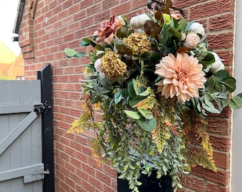 Herbst Blumenampel: Bauernhaus Outdoor Dekor