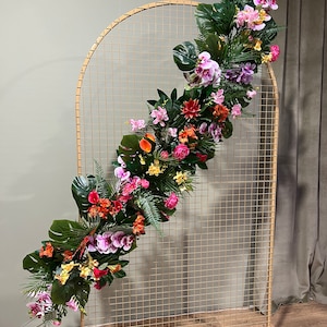 Ghirlanda di foglie tropicali, ghirlanda di foglie tropicali, ghirlanda di fiori, ghirlanda di fogliame, ghirlanda di fiori nuziali, ghirlanda nuziale, foglie di palma