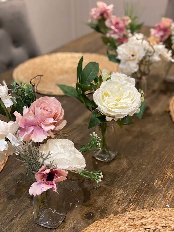 Set di 3 piccoli vasi per decorazione da tavolo, vasi decorativi in vetro,  vaso per fiori, vaso da caffè