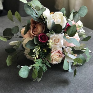 Flower bouquet, Bride bouquet, Floral bouquet, Wedding bouquet, Eucalyptus bouquet, Boho bouquet, Silk flowers bouquet