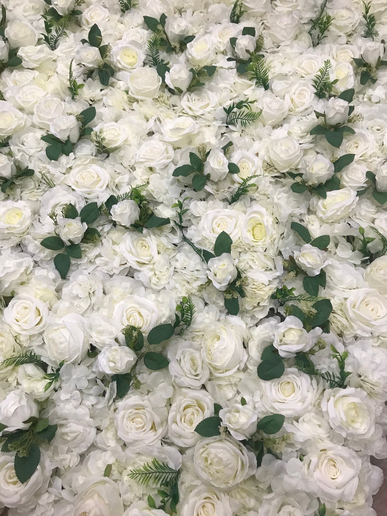 White Flower Wall Bride Floral Wall Wedding Flower Wall Etsy