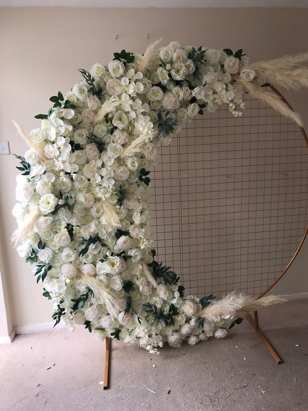 Mesh Gold Arch Flower Wall Floral Wall Flower Swag Arch Etsy