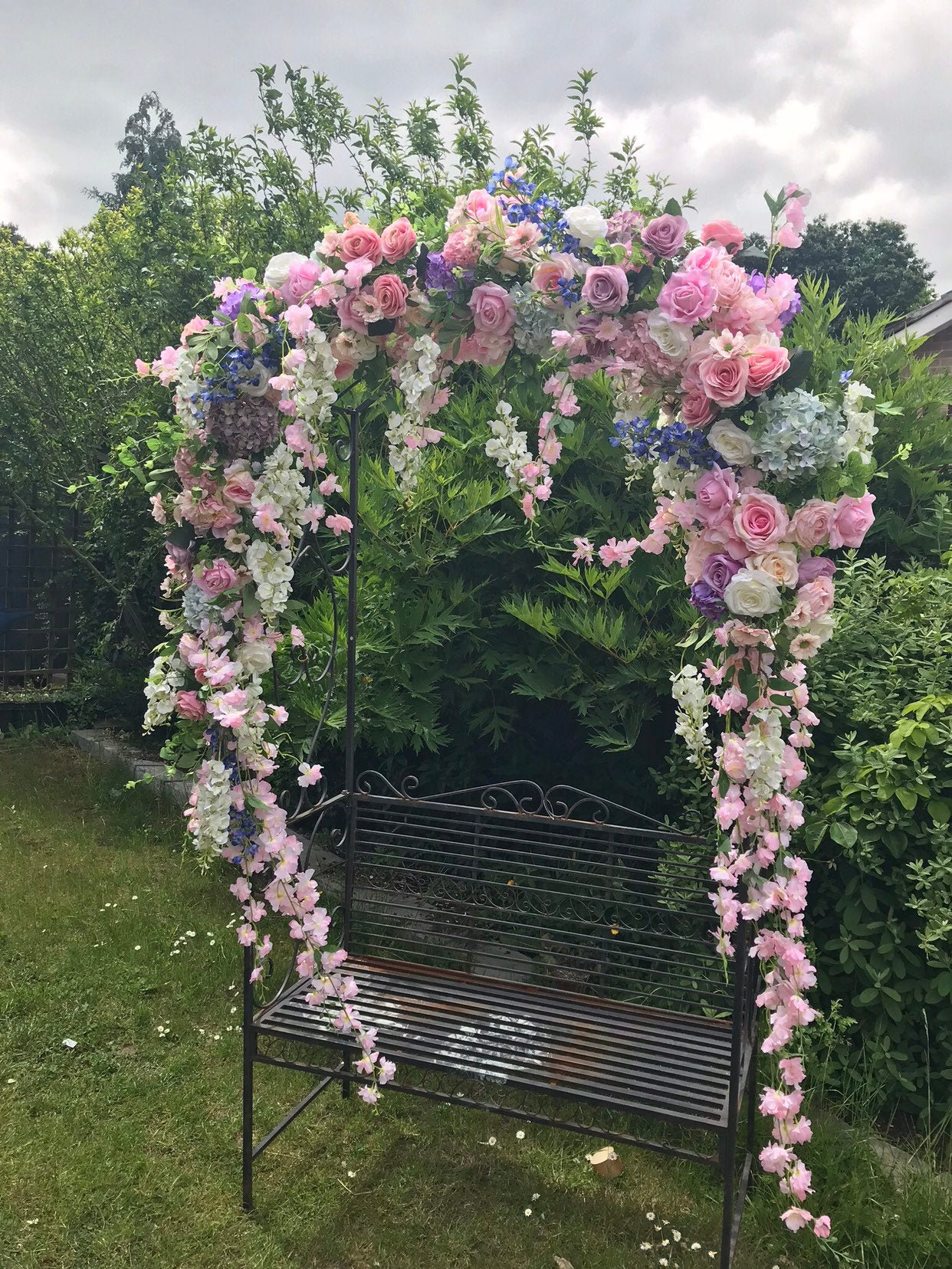 Pastel Flower Garland, Floral Wedding Arch, Floral Pastel Flower Swag, Swag