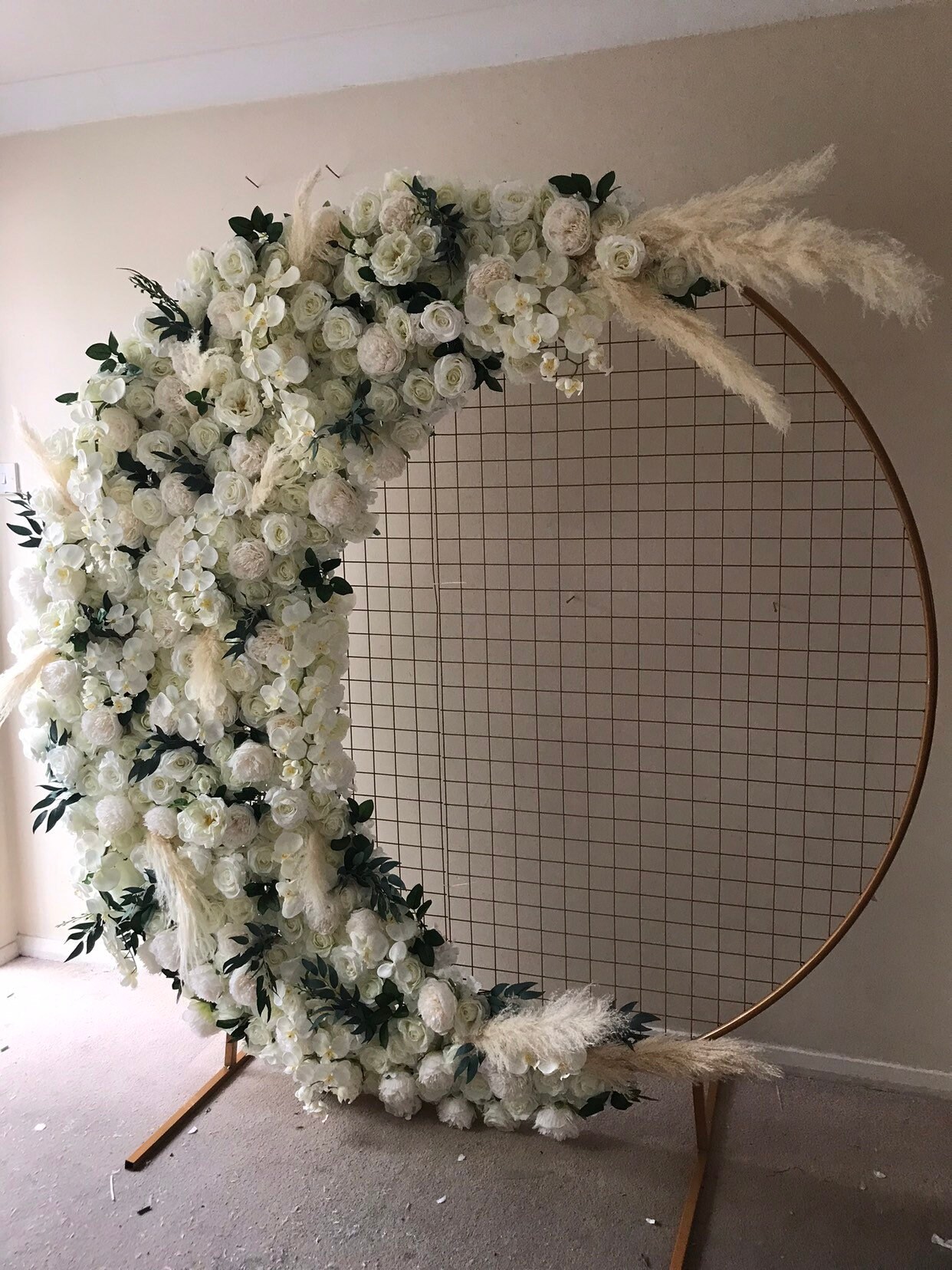 Mesh Gold Arch Flower Wall Floral Wall Flower Swag Arch Etsy