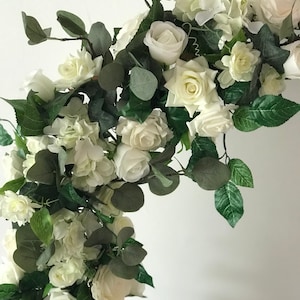 Arch garland, Arch flowers, Flower garland, Wedding arch flowers, Wedding arch swag, wedding garland, Floral garland, White wedding flowers image 3