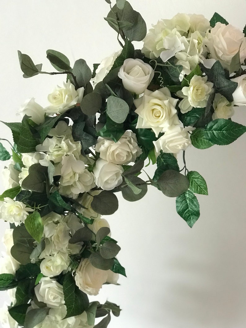 Arch garland, Arch flowers, Flower garland, Wedding arch flowers, Wedding arch swag, wedding garland, Floral garland, White wedding flowers image 3