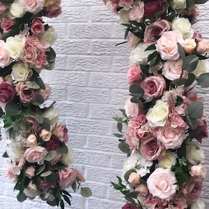 Dusty Pink Flower Garland for Wedding and Party Decor - Artificial Flower Garland