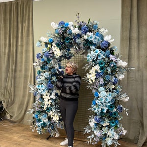 Blue Rose Flower Garland: Shop Front Flower Decor