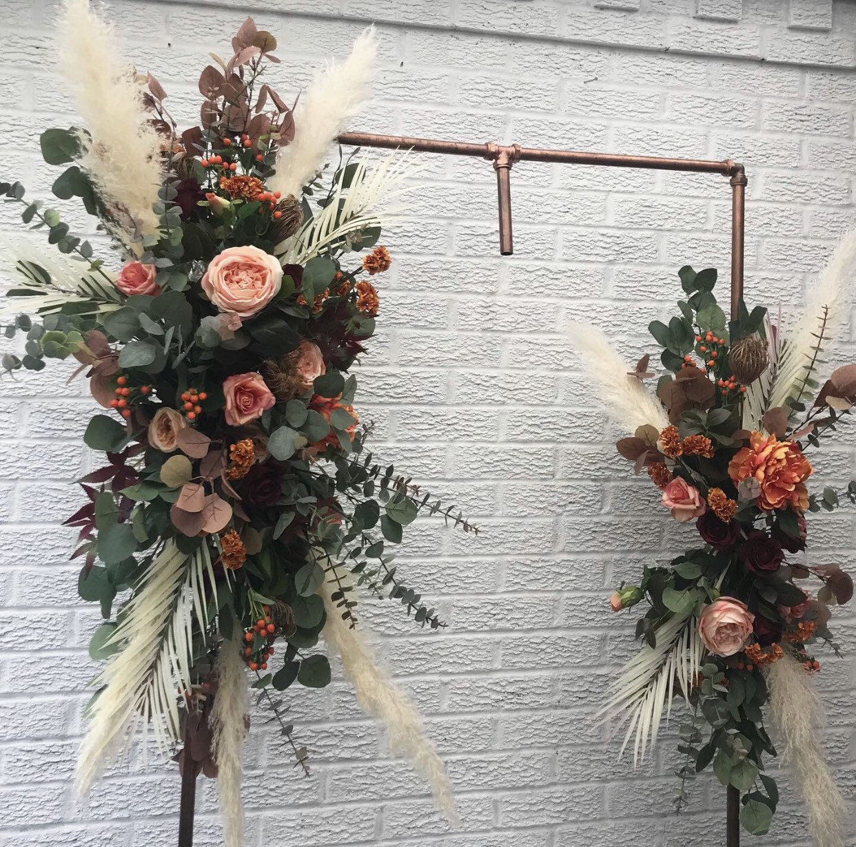 Fall Flower Arch, Boho Flower Swag, Fall Pampas Arch Arrangement, Boho Swag