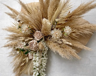 Boho Pampas Wall Decor: Floral Arch for Photography Backdrop