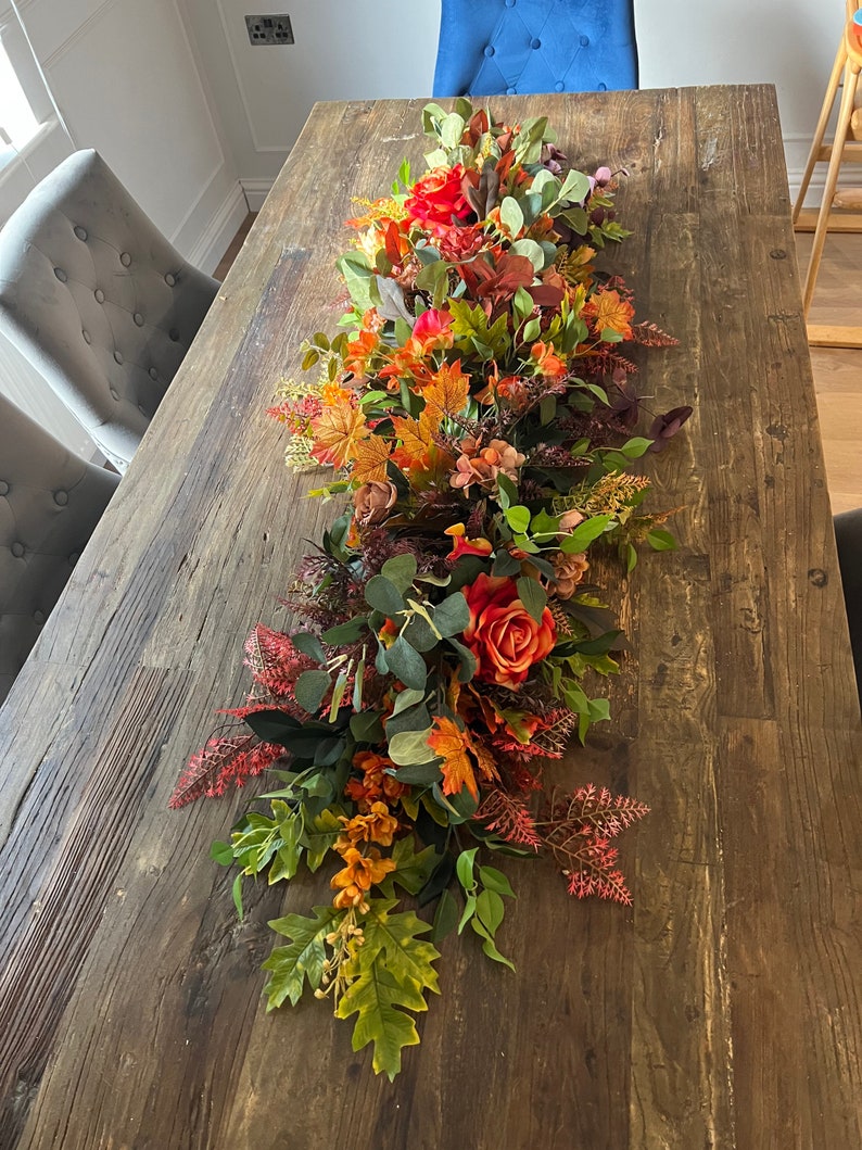 Fall Flower Swag Fall Table Swag Fall Table Arrangement Etsy UK