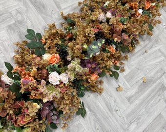Brown Fall Flower Garland - Autumn Harvest Artificial Garland - SHOP FRONT DOORWAY