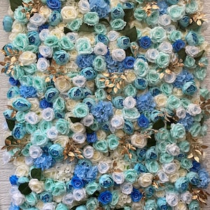 Blue Flower Wall, Turquoise flower wall, Teal Flower Wall, Blue backdrop decor, Blue Party wall, Turquoise wall decor