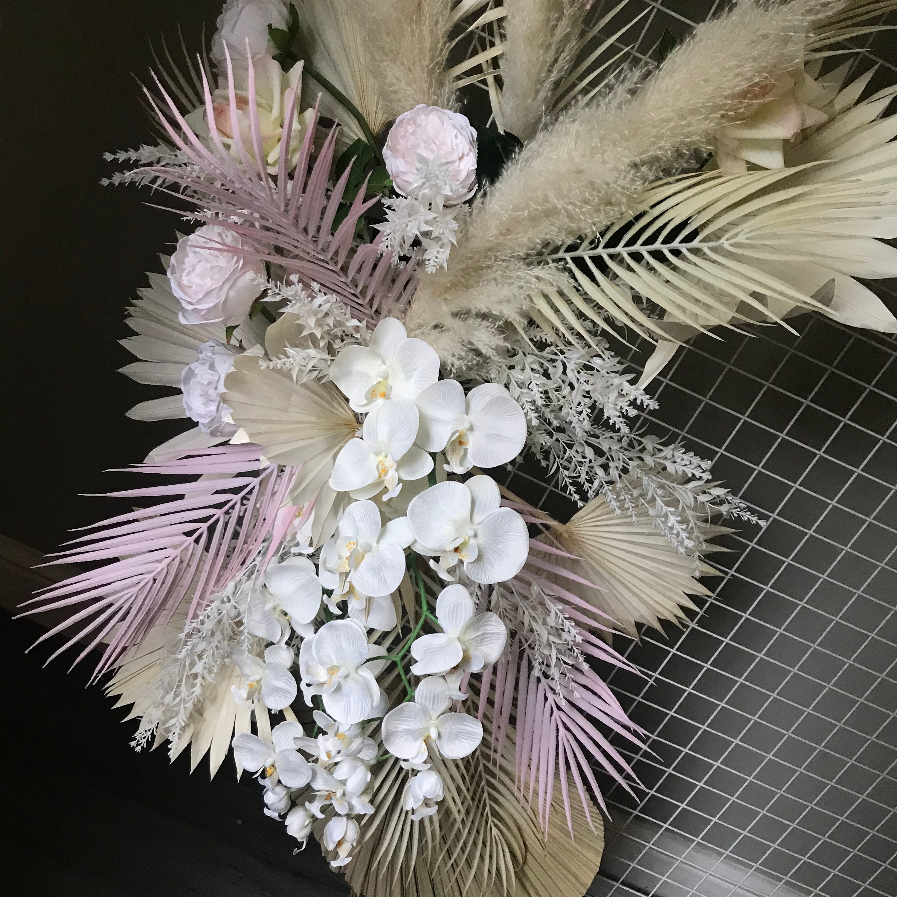 Boho Pampas Arch Swag Pampas Arrangement Boho Wedding Arch Etsy