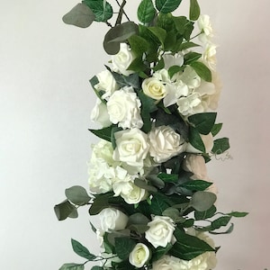 Arch garland, Arch flowers, Flower garland, Wedding arch flowers, Wedding arch swag, wedding garland, Floral garland, White wedding flowers image 2