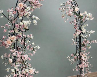 Vintage Pink Flower Garland: 7ft Wedding Arch Decor
