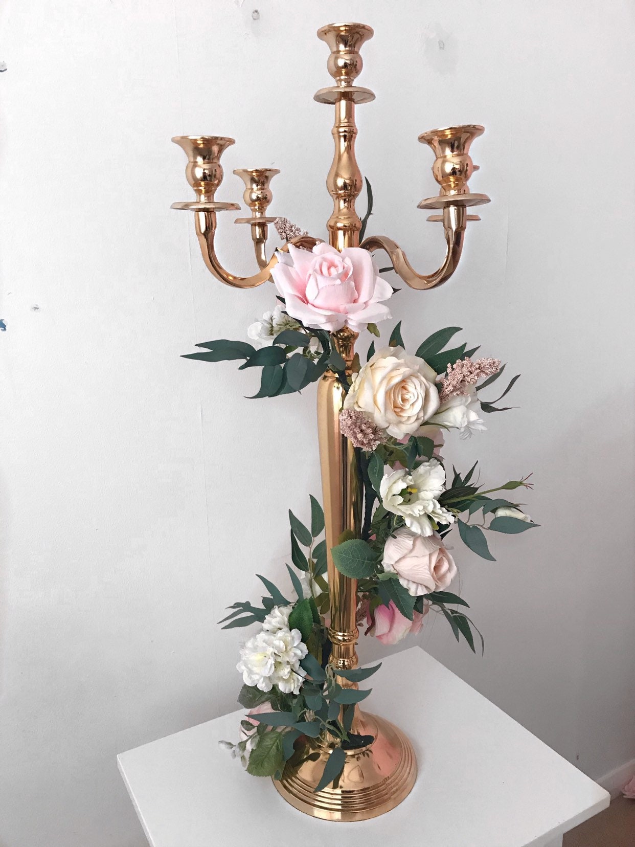 Flower Centrepiece Flower Candelabra Wedding Centrepiece Etsy