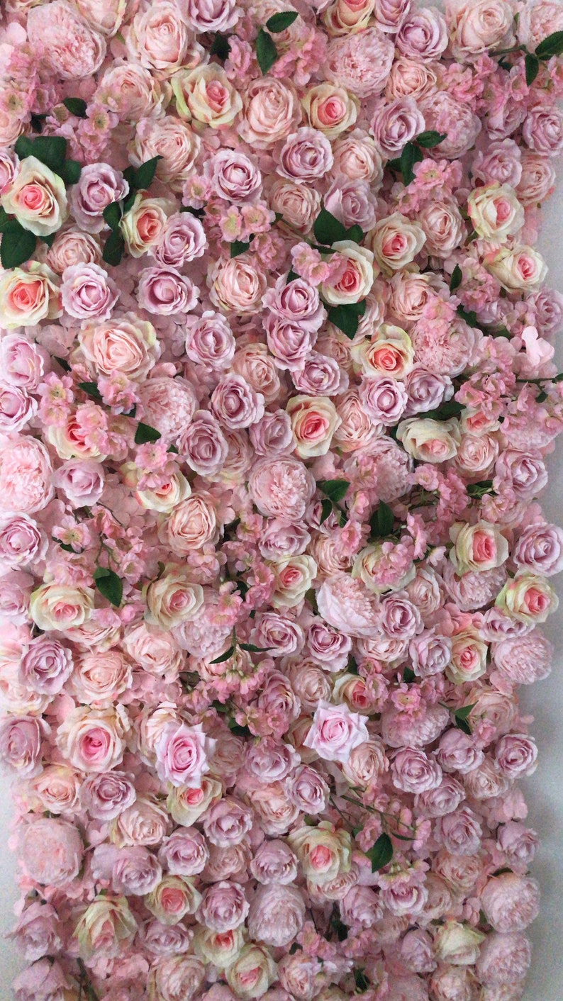 Pink Flower wall Floral wall Wedding flower wall Wedding Etsy