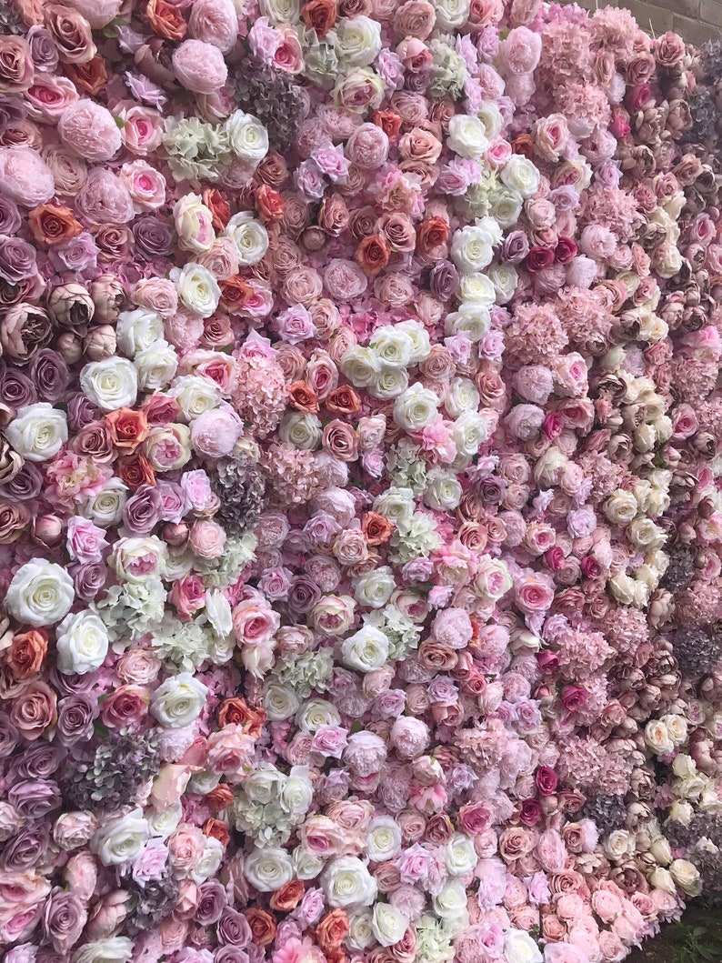 Ombré Flower Wall Pink Floral Wall Pink Flower Wall Wedding Etsy