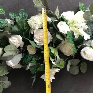 Arch garland, Arch flowers, Flower garland, Wedding arch flowers, Wedding arch swag, wedding garland, Floral garland, White wedding flowers image 5