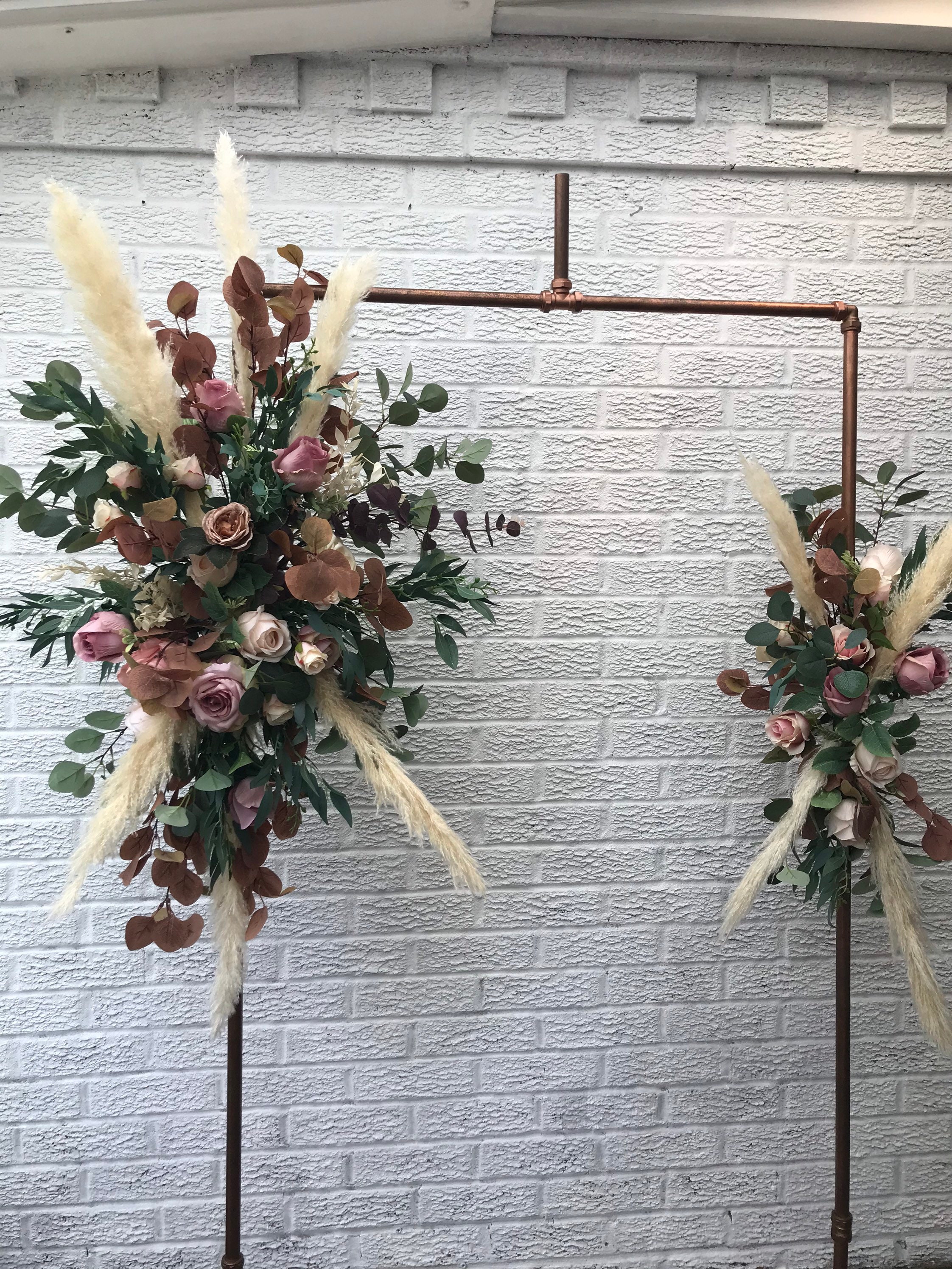 Fall Flower Arch, Boho Flower Swag, Fall Pampas Arch Arrangement, Boho Swag