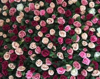 Handmade Silk Flower Wall Panel: Wedding, Nursery, or Event Backdrop