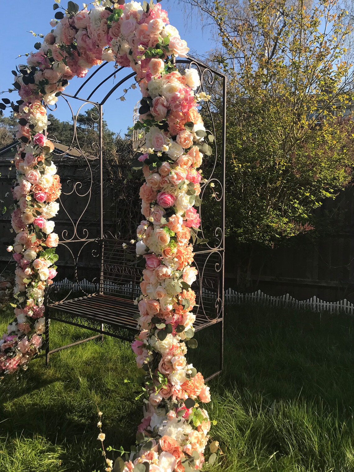 Peach Flower Garland Blush Floral Arch Wedding Arch Wedding Etsy