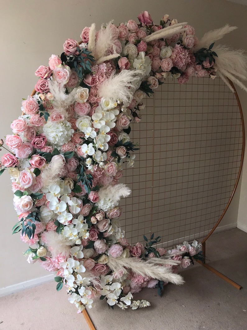 Mesh Gold Arch Flower Wall Floral Wall Flower Swag Arch Etsy Canada