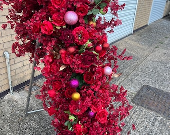 Christmas Red and Pink Flower Garland