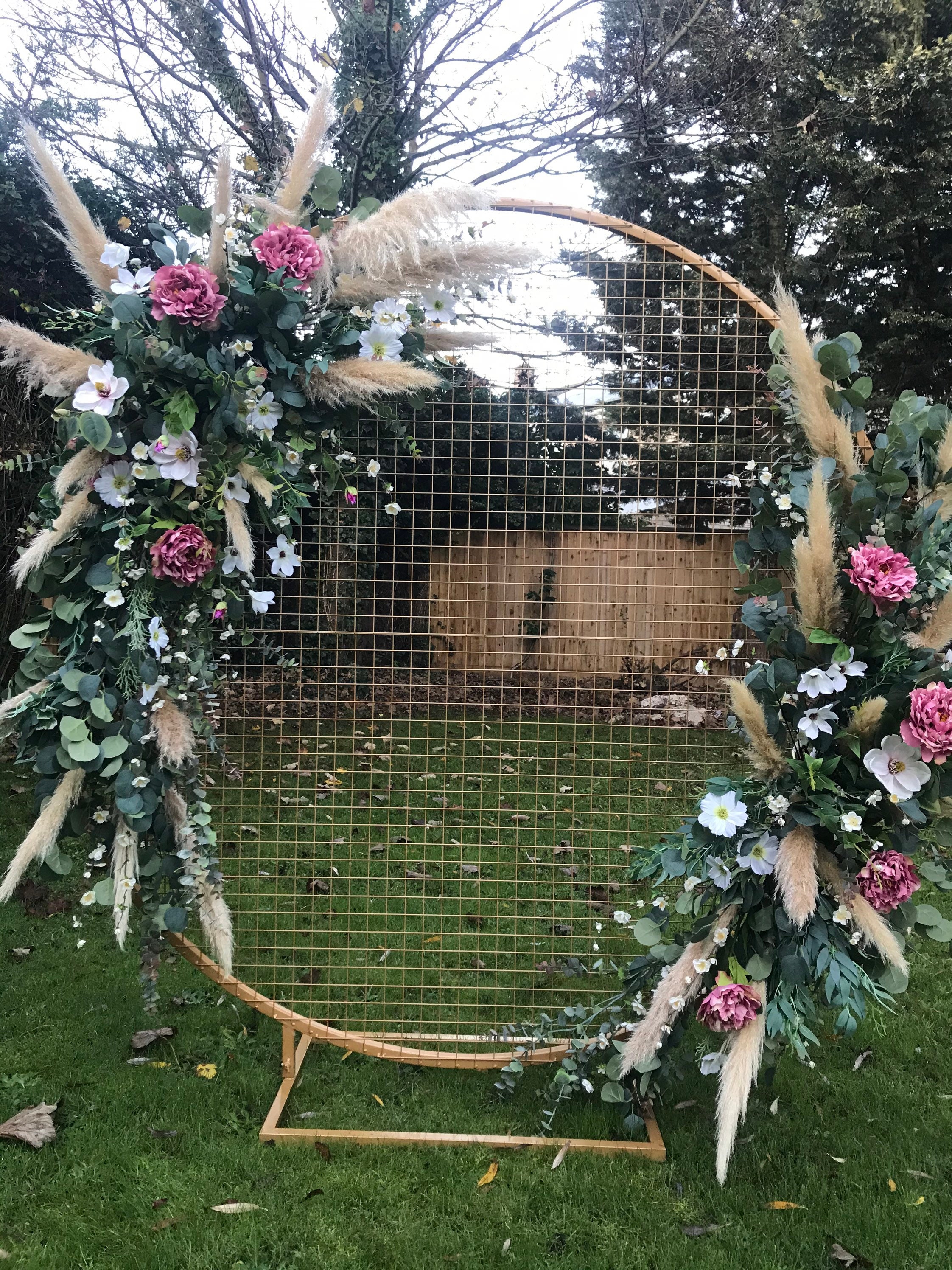 Boho Arch Arrangement, Boho Swag, Pampas Wedding Arch Arrangement, Flowers