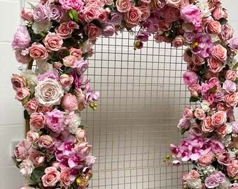 Blush Pink Flower Garland for Arch and Doorways - Artificial Rose Flower Runner
