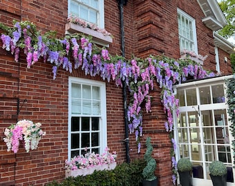 2 pezzi 20 rametti di glicine fiori da appendere 1,8 m, ghirlanda di fiori di seta bianca artificiale per arco di matrimonio, feste, giardino, decorazione per la casa (bianco 2 pezzi 20 rametti di glicine fiori da appendere 1,8 m, ghirlanda di fiori di seta bianca artificiale per arco di matrimonio, feste, giardino, decorazione per la casa (bianco
