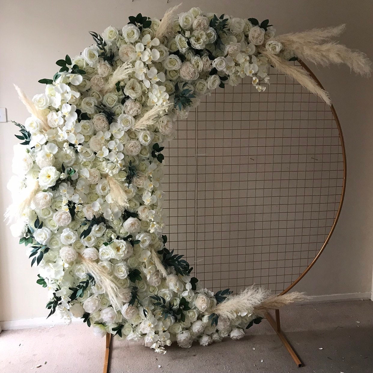 Mesh Gold Arch Flower Wall Floral Wall Flower Swag Arch Etsy