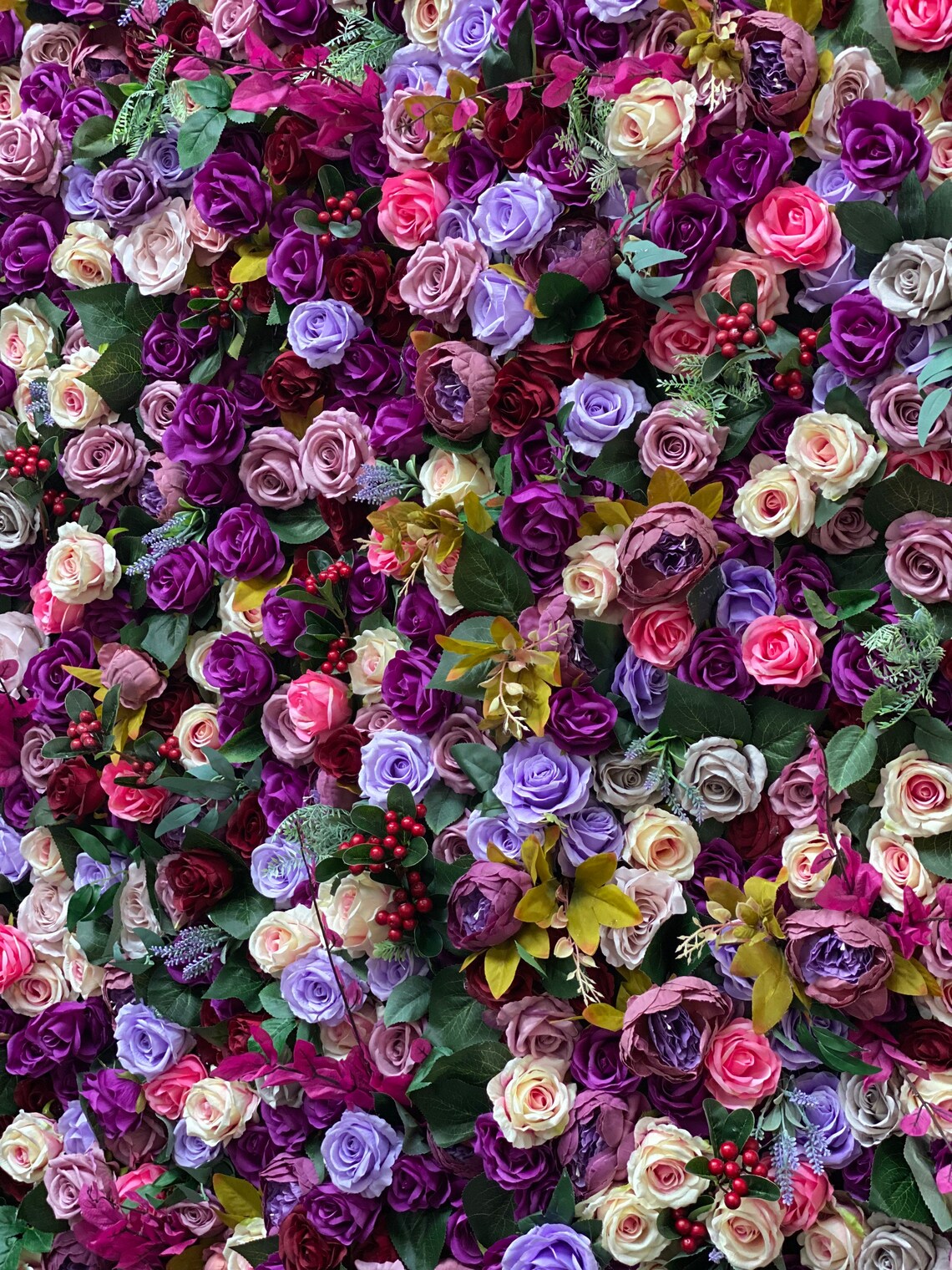 Purple Flower Wall Floral Wall Wedding Flower Wall Etsy