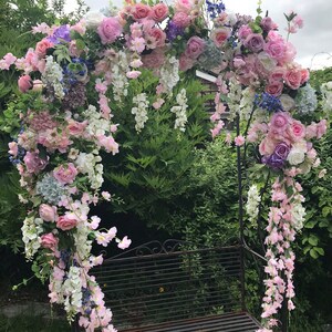 Pastel Flower garland, Floral garland, wedding garland, Flower arch, wedding floral arch, pastel wedding arch, flower swag, wedding swag image 2