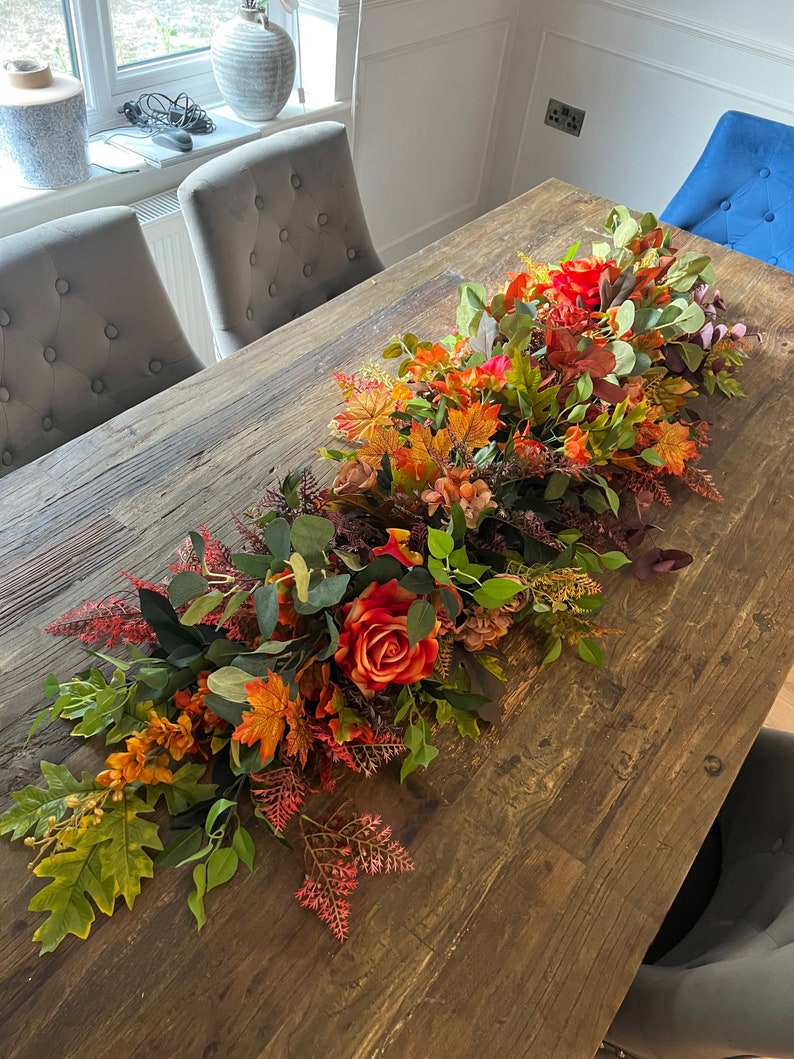 Fall Flower Swag Fall Table Swag Fall Table Arrangement Etsy UK