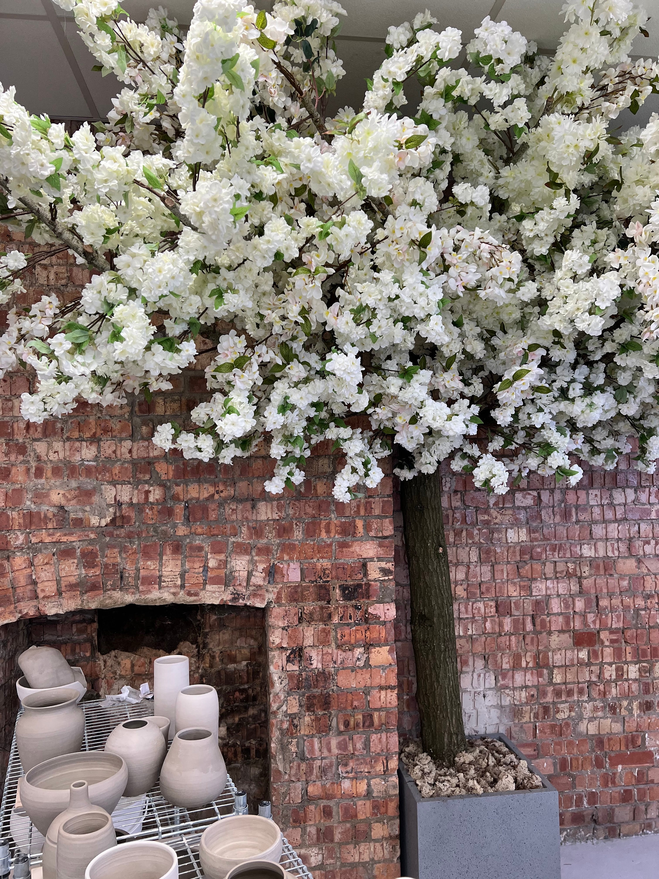 White Cherry Blossom Tree, Large White Restaurant Cherry Blossom, Indoor Flower Tree