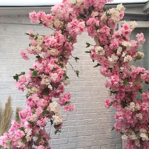 Ghirlanda di fiori di ciliegio rosa per matrimoni e decorazioni per la casa