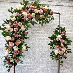 Vintage flower arch, vintage flower garland, dusty pink flower arch, wedding flower arch, wedding flower swag, dusty pink arch swag