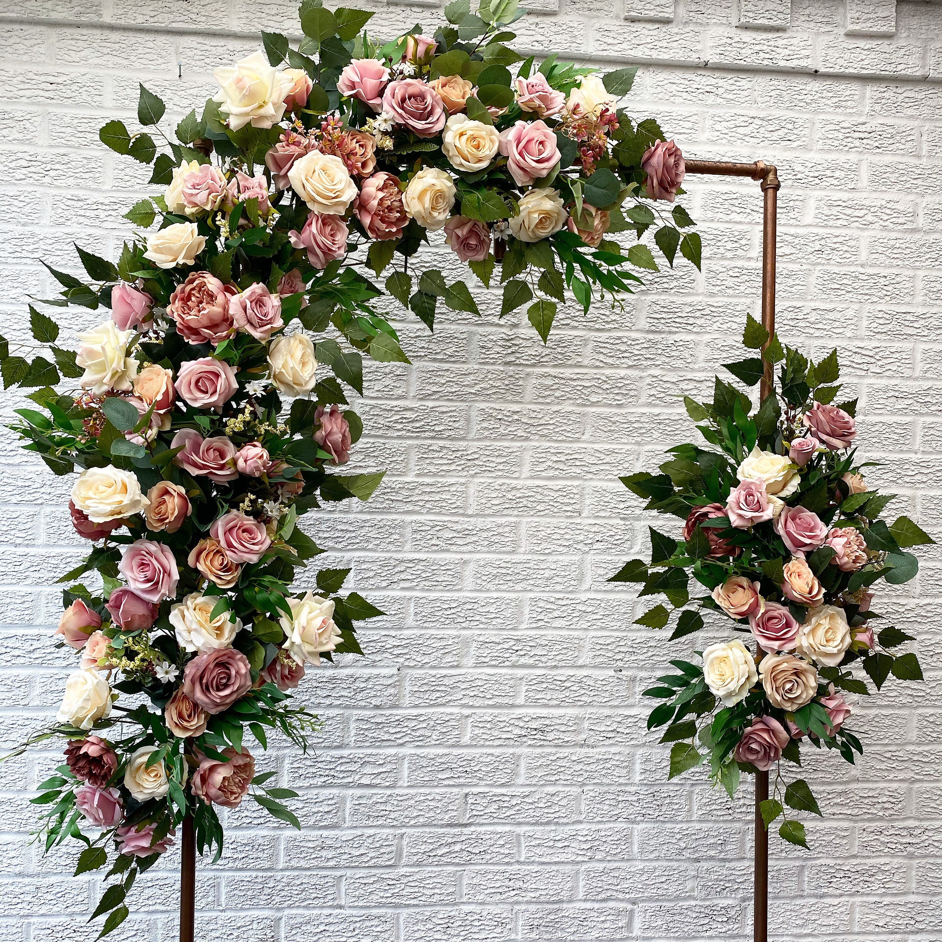 Vintage Flower Arch, Vintage Garland, Dusty Pink Wedding Swag, Arch Swag