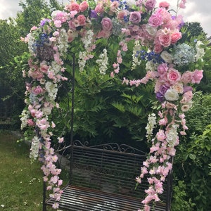Pastel Flower garland, Floral garland, wedding garland, Flower arch, wedding floral arch, pastel wedding arch, flower swag, wedding swag image 3