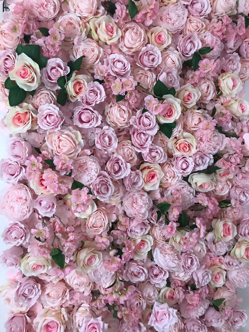 Pink Flower Wall Floral Wall Wedding Flower Wall Wedding Etsy UK