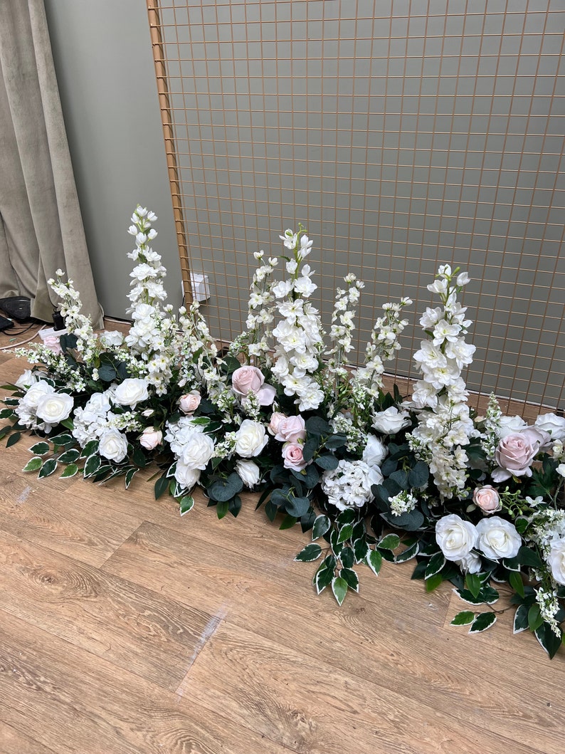 5ft Aisle Floor Flower Arrangement: Roses & Delphiniums - Etsy