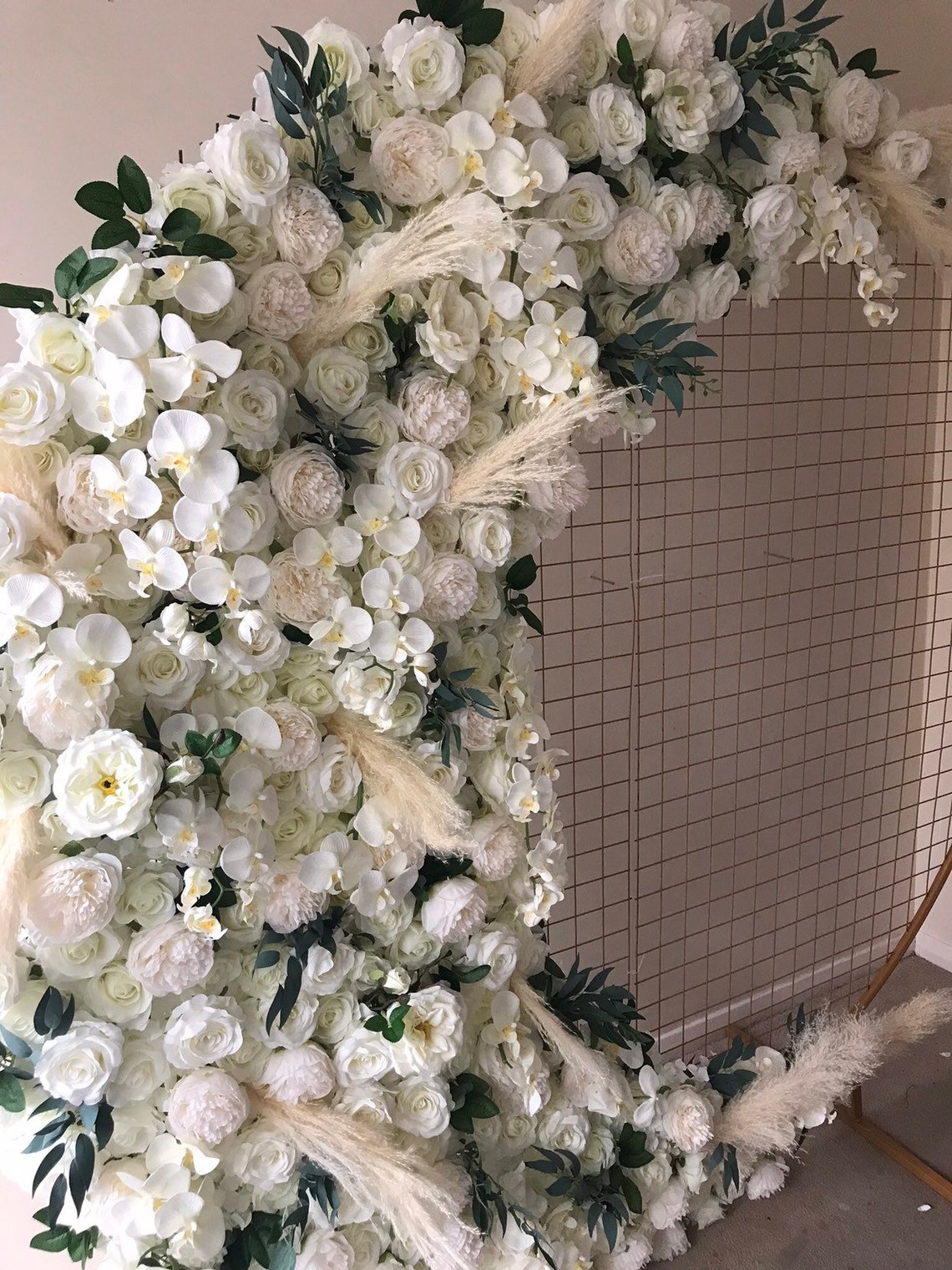 Mesh Gold Arch Flower Wall Floral Wall Flower Swag Arch Etsy