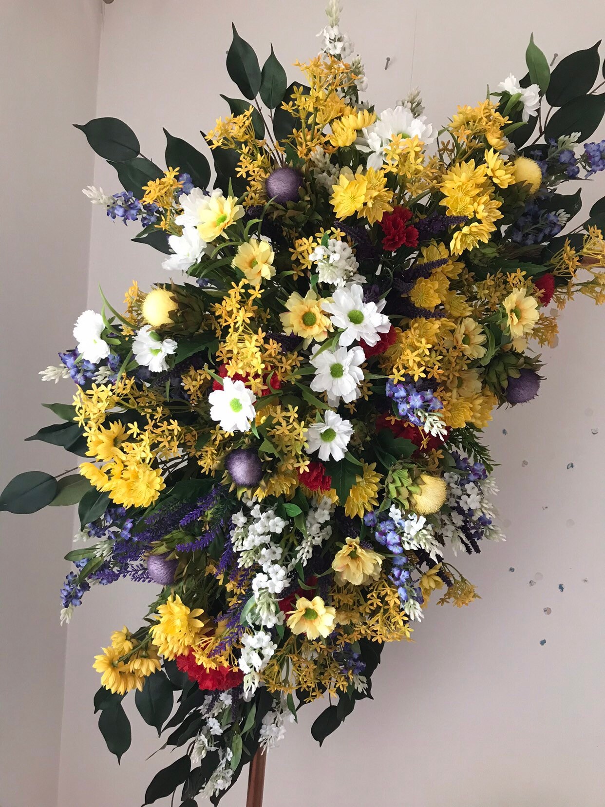 botanical swag wild flowerＡ Wildflower Wedding Flower Swag: Yellow Artificial Floral