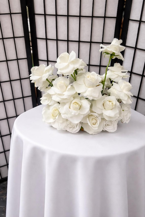 Set Da 10 Centrotavola Metallici Per Matrimonio E Eventi, Colonna Portafiori Rettangolare Bianca 50 Cm, Struttura In Acciaio Con Base Stabile, Fai DaTe Decorazioni