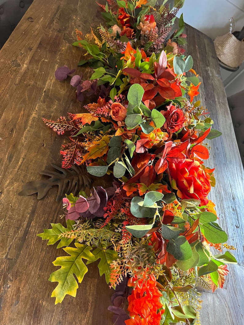 Fall Flower Swag Fall Table Swag Fall Table Arrangement Etsy UK