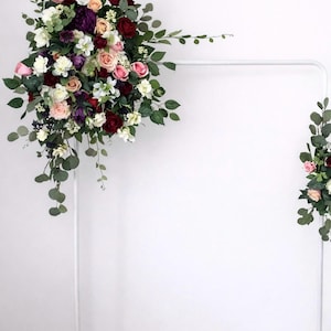 Burgundy Silk Flower Arch Swag: Wedding Arbor Decor image 1