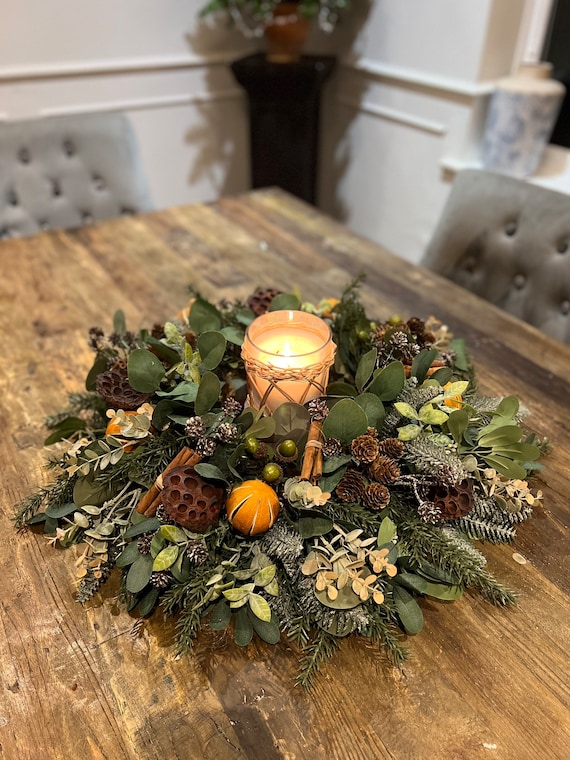 ファームハウスキャンドルクリスマスリース、クリスマスキャンドル